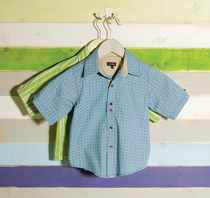 Wonderboy - Turquoise Tile short-sleeved button shirt
