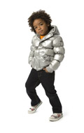 Appaman-Puffy Coat in Silver Metal